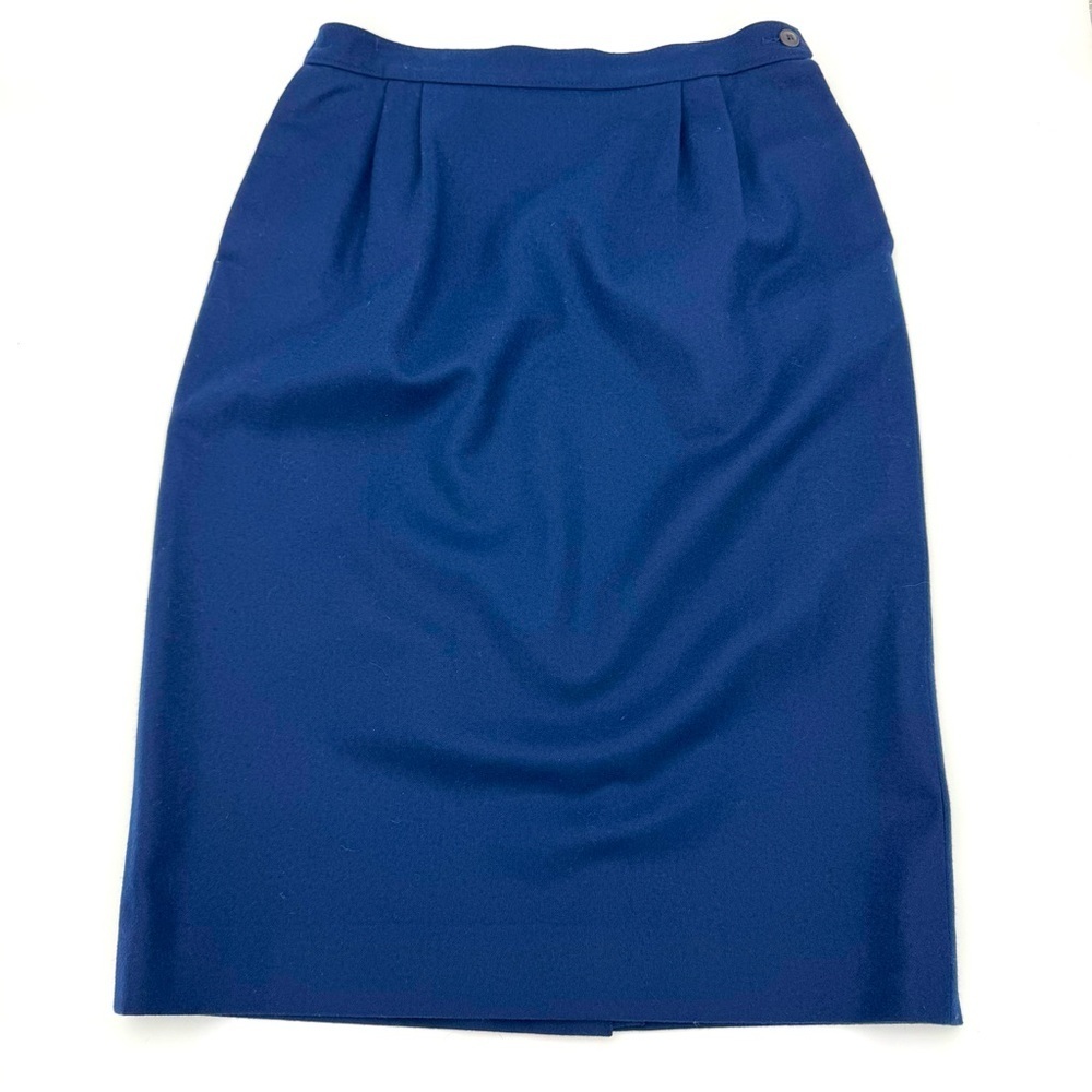 Pendleton Vintage 1960s–70s 100% Virgin Wool Navy Pencil Skirt - Size 8